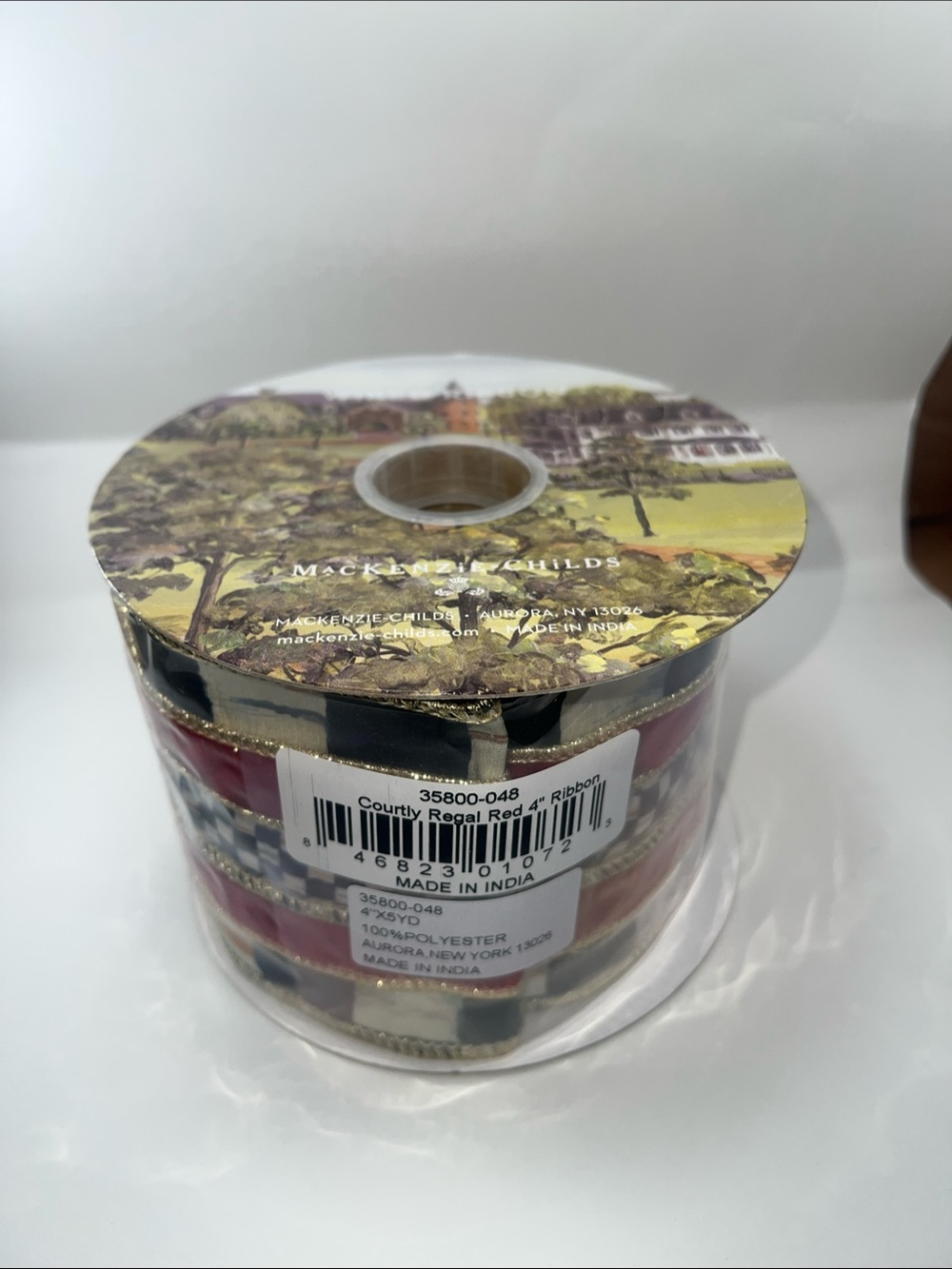MacKenzie-Childs Red, Black and Gold Courtly Ribbon